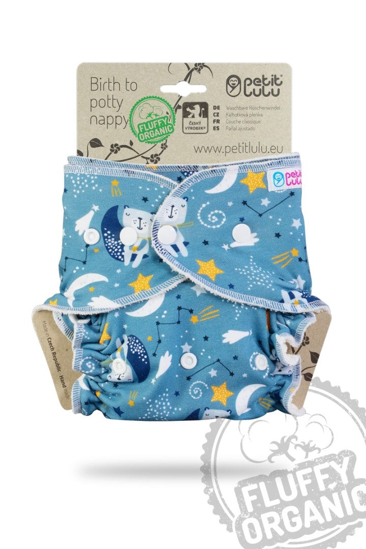 Petit Lulu Maxi Night Fluffy Organic - Drukknopen