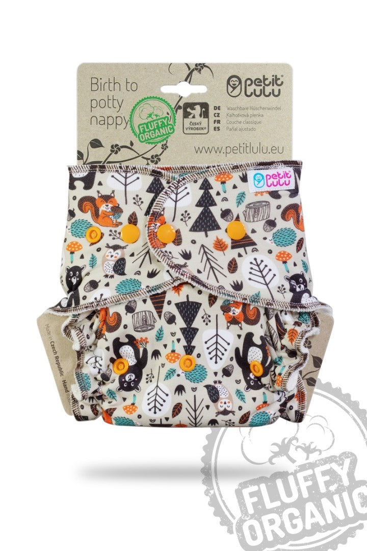 Petit Lulu Maxi Night Fluffy Organic - Drukknopen