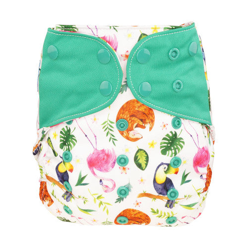 Blümchen Overbroekje Drukknopen Flamingo